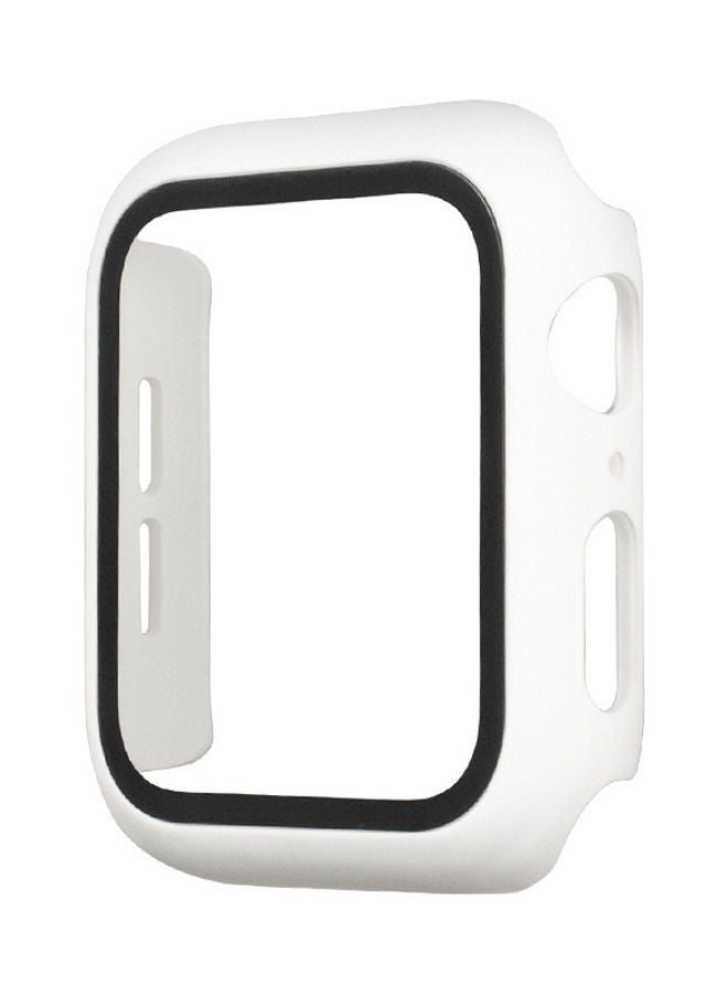 NIBEMINENT Suitable Pc Protective Case Tempered Film For Apple Watch Generation 6/5/4/1/2/3 40MM White - Image 1