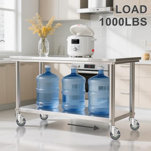 OK5STAR 4 inch Prep Table Casters Set of 4 for Commercial Kitchen Prep Tables, Expanding Stem Caster Wheels for Table Legs All with Brake Fit 1-1/2" and 1-5/8" Inner Diameter Leg Tube Adapter Caster - Image 5