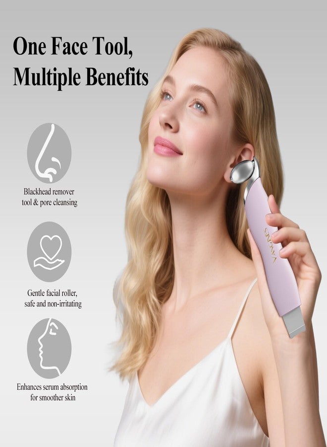 Vangines 2-in-1 Blackhead Scraper & Ice Roller, Face Spatula Tool for Blackhead Removal and Pore Cleaning, Cooling Roller for Men & Women (Berry Mauve) - Image 2