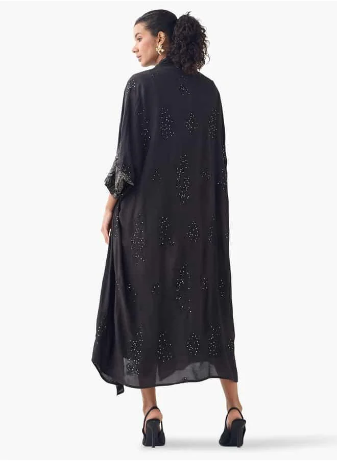 Iconic Iconic Embellished Open Front Shrug with Lapel