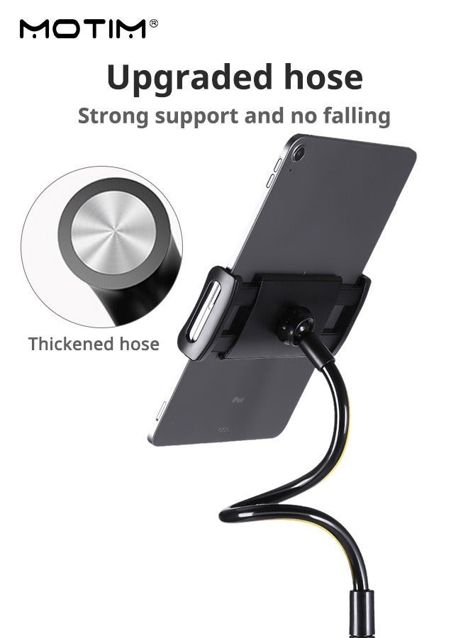 Motim 160cm Tablet Stand Floor Stand, 360° Rotatable Adjustable Metal Bed Tablet Holder iPad Mobile Phone Stand with Heavy Duty Base, Floor Stand Holder for 4.5~11 Inches iPad, iPhone, Samsung Galaxy Tablet, - Image 5