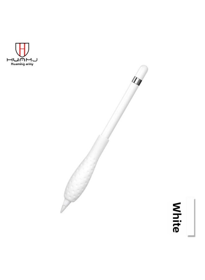 Silicone Pen Case For Pencil 1/2nd Gen Ipad Tablet Handwriting Pen Protective Cover Digital Computer/ipad Protective Cover-Color:White (short)-Applicable Model:apple Pencil  - Image 1