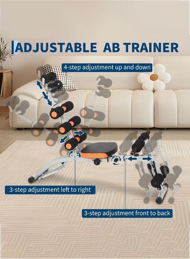 جهاز تمارين البطن متعدد الوظائف 6 في 1، مدرب بطن قابل للطي محمول مع بكرات تدليك وموسع صدر وحامل ضغط للتمارين الرياضية بالمنزل - Image 5