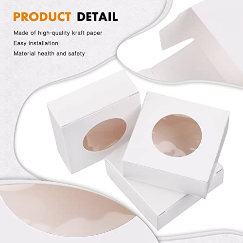 Chinco 30 Pcs Square Soap Boxes for Homemade Soaps Candle 3 x 3 x 1.2 Inch Soap Boxes with Clear Window Small Gift Wrapping Box for Soaps Packaging Bakery Cookies Candy Party Favor Supplies - Image 3