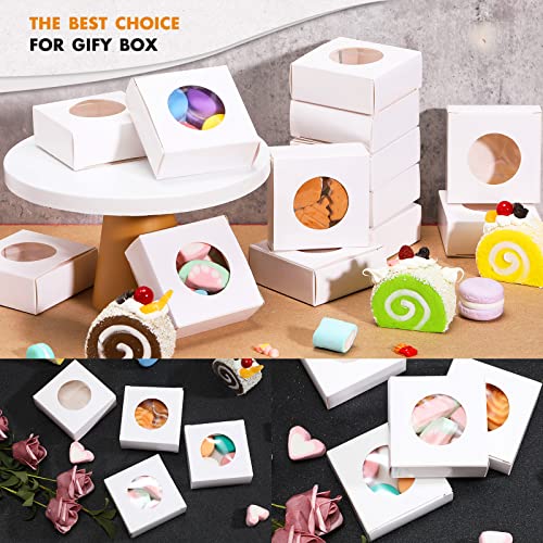 Chinco 30 Pcs Square Soap Boxes for Homemade Soaps Candle 3 x 3 x 1.2 Inch Soap Boxes with Clear Window Small Gift Wrapping Box for Soaps Packaging Bakery Cookies Candy Party Favor Supplies - Image 5