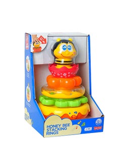 Little Learners Honey Bee Stacking Rings - Electronic Stacking Rings With Wobbly Weighted Base, Rattling Rings, Sing-along Bee, 12m+