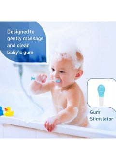 R for Rabbit Stylo Toothcare Set For Kids ; Toddler Kids Toothbrush ; Gum Stimulator ; Baby Toothcare White Blue  - Image 4