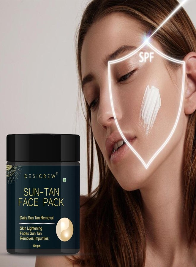 DESICREW Desi Crew D-TAN Face Pack for Instant Tan Removal & Sun Damage Protection | D Tan Pack for Blackheads & Tan Removal | Helps Instant Glow & Clear Skin | Ideal for All Skin Types 100 Gm - Image 3