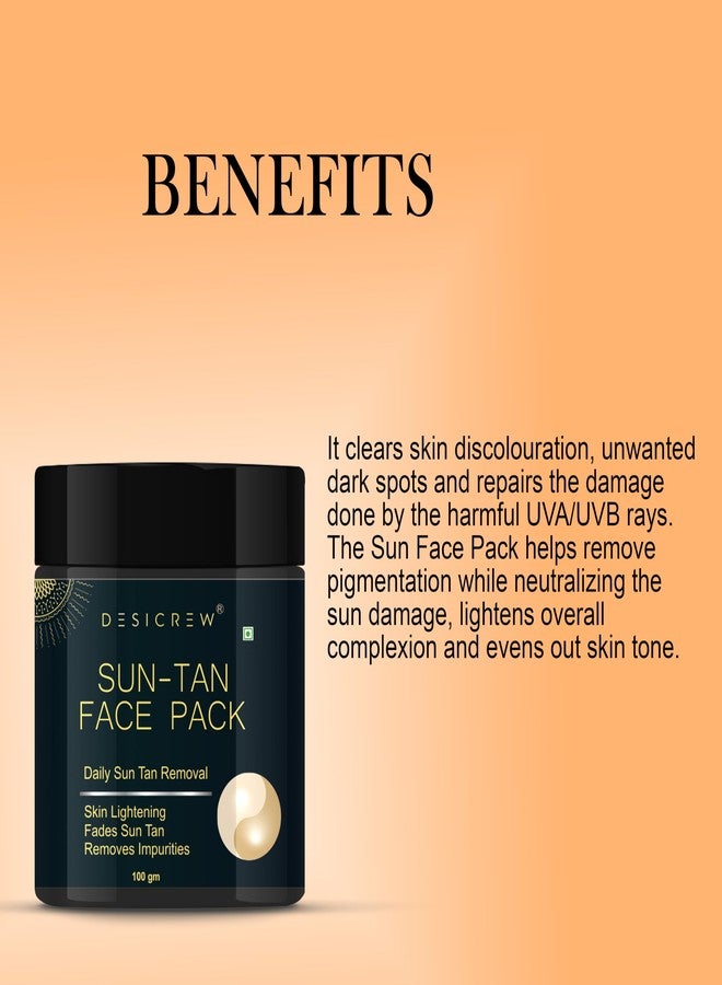 DESICREW Desi Crew D-TAN Face Pack for Instant Tan Removal & Sun Damage Protection | D Tan Pack for Blackheads & Tan Removal | Helps Instant Glow & Clear Skin | Ideal for All Skin Types 100 Gm - Image 5
