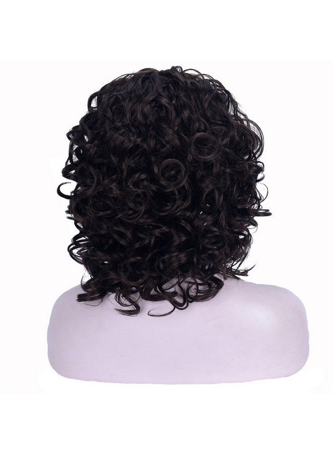 Aimole 16 Inches Short Curly Hair Wigs Women'S Wig 3 4 Half Wig With Black Headband (6 Chestnut Brown) - Image 4