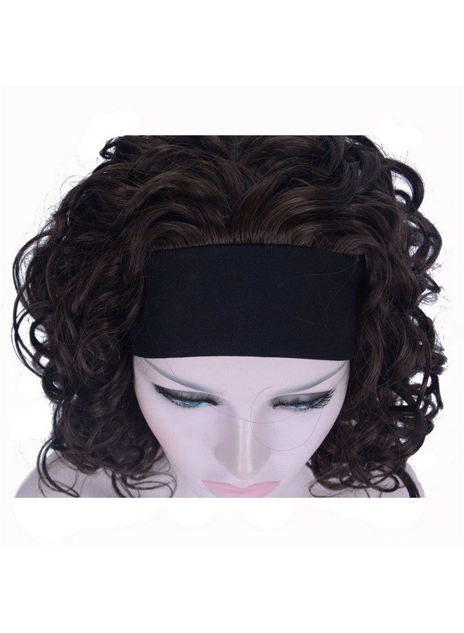 Aimole 16 Inches Short Curly Hair Wigs Women'S Wig 3 4 Half Wig With Black Headband (6 Chestnut Brown) - Image 5