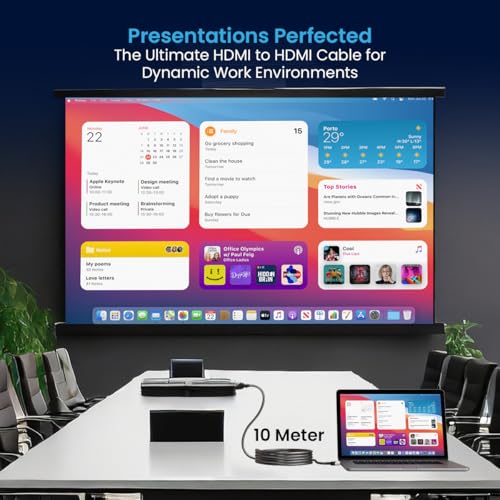 Portronics Konnect Sync 4K@60Hz HDMI to HDMI Cable, 10M Length with Support eARC and Compatible with Smart HDTV, Laptop, Monitor, Projector, eARC enable Soundbar(Black) - Image 2