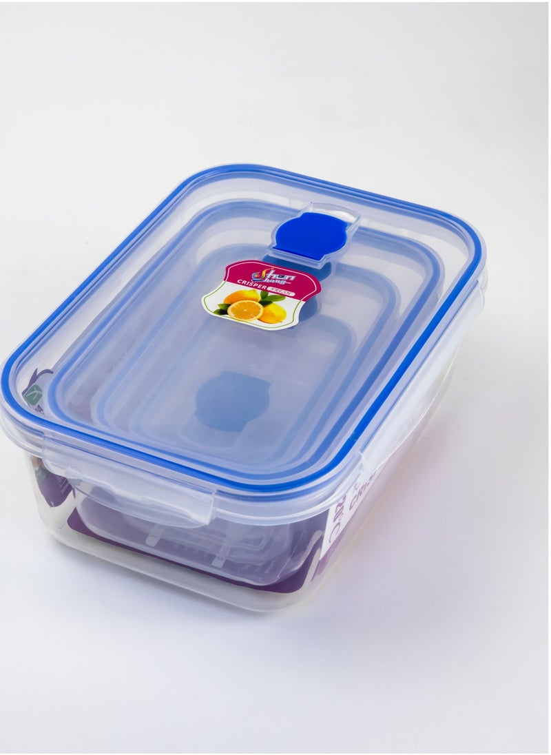 4 pieces crisper box food container - Clear/Blue