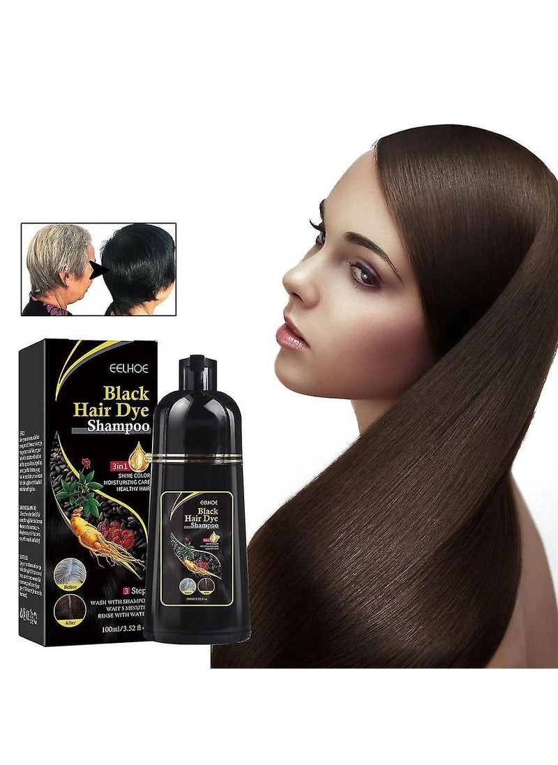 EELHOE - Black Hair Dye Shampoo for Gray Hair Instant Hair Color Shampoo 3 in 1 for Women and Men, Herbal Ingredients 100% Grey Hair Coverage - Image 1