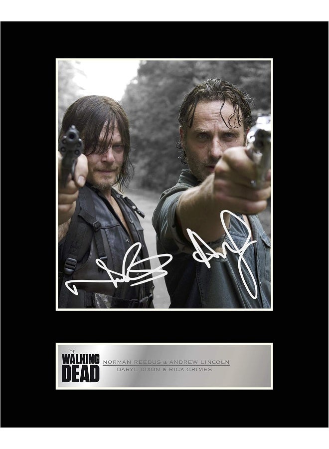 iconic pics Norman Reedus Daryl Dixon and Andrew Lincoln Rick Grimes Signed Mounted Photo Display Walking Dead - Image 2