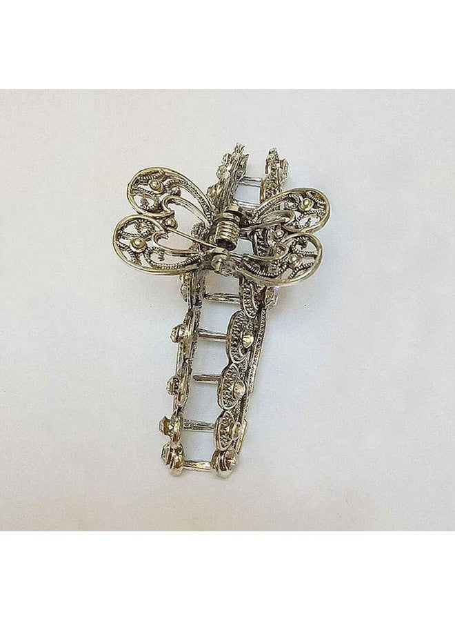 سوبيربليس دبابيس شعر رائعة على شكل مخلب شعر فاخر بحجر الراين مصنوعة من سبيكة معدنية كلاسيكية للنساء (أبيض 2) - Image 3