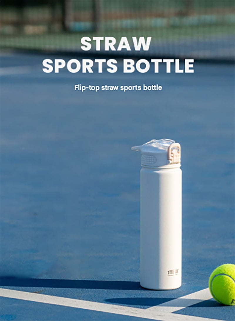 TYESO New Portable Stainless Steel Sports Thermos Cup With Direct Drinking Straw, Simple And Trendy - Image 2