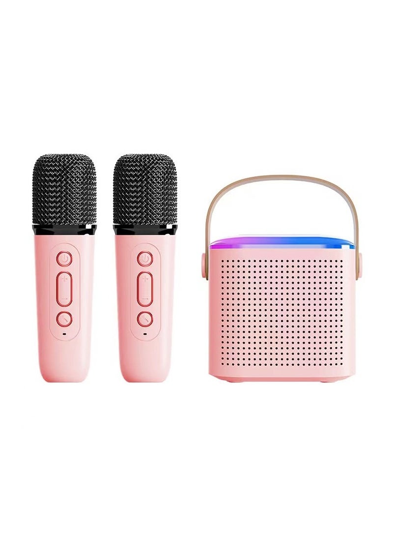 Mini Karaoke Machine for Kids,Portable Bluetooth Speaker with Wireless Microphone for Kids Toddler, 2 Bluetooth-Und RGB-Lichtern Gifts for Girls and Boys Birthday - Image 1