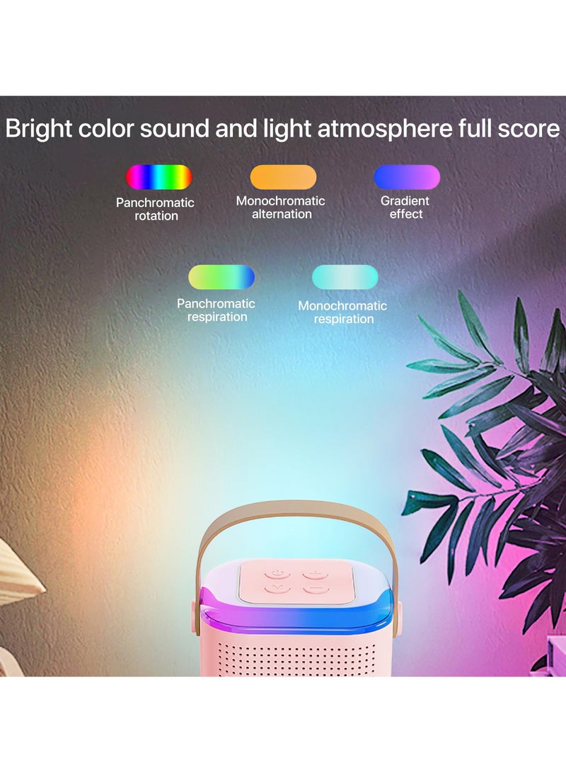 Mini Karaoke Machine for Kids,Portable Bluetooth Speaker with Wireless Microphone for Kids Toddler, 2 Bluetooth-Und RGB-Lichtern Gifts for Girls and Boys Birthday - Image 2