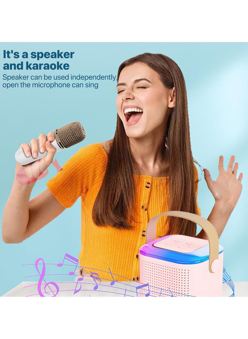 Mini Karaoke Machine for Kids,Portable Bluetooth Speaker with Wireless Microphone for Kids Toddler, 2 Bluetooth-Und RGB-Lichtern Gifts for Girls and Boys Birthday - Image 3
