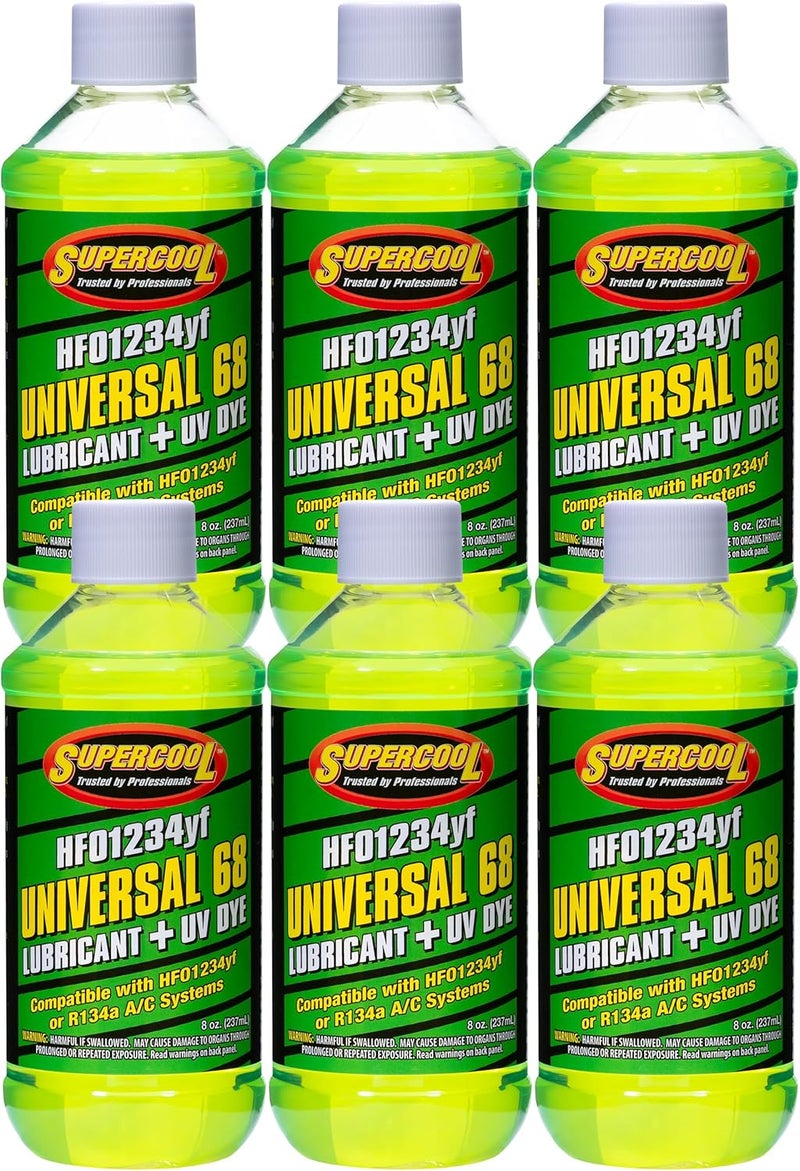 TSI Supercool POE 68 Viscosity Oil with UV Dye 1234yf EV Electric Vehicle 8oz 6-Pack - Image 1