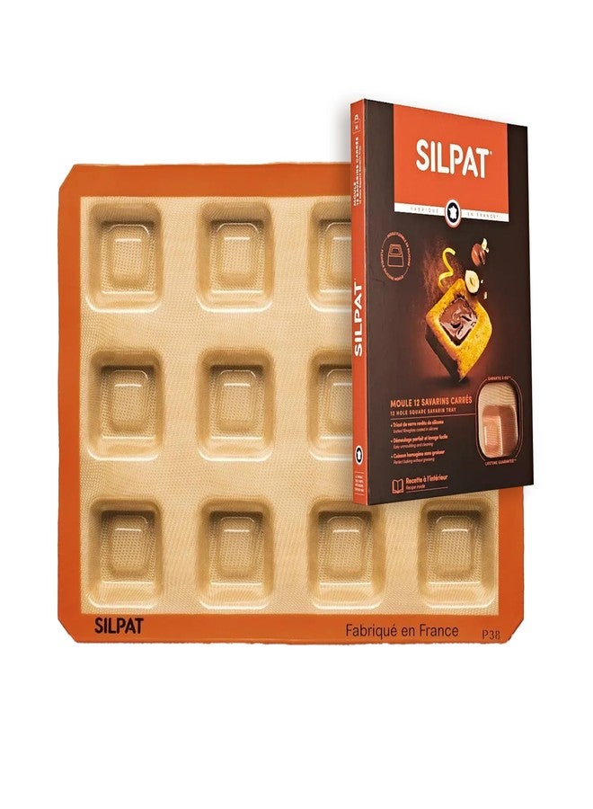 Silpat® #1 Original Non-Stick 12 Square Savarin Baking Mold Handcrafted in France Since 1965 - Trusted by World-Class Chefs - Certified Food Safe Silpat® Technology (Gift Box Packaging) - Image 1