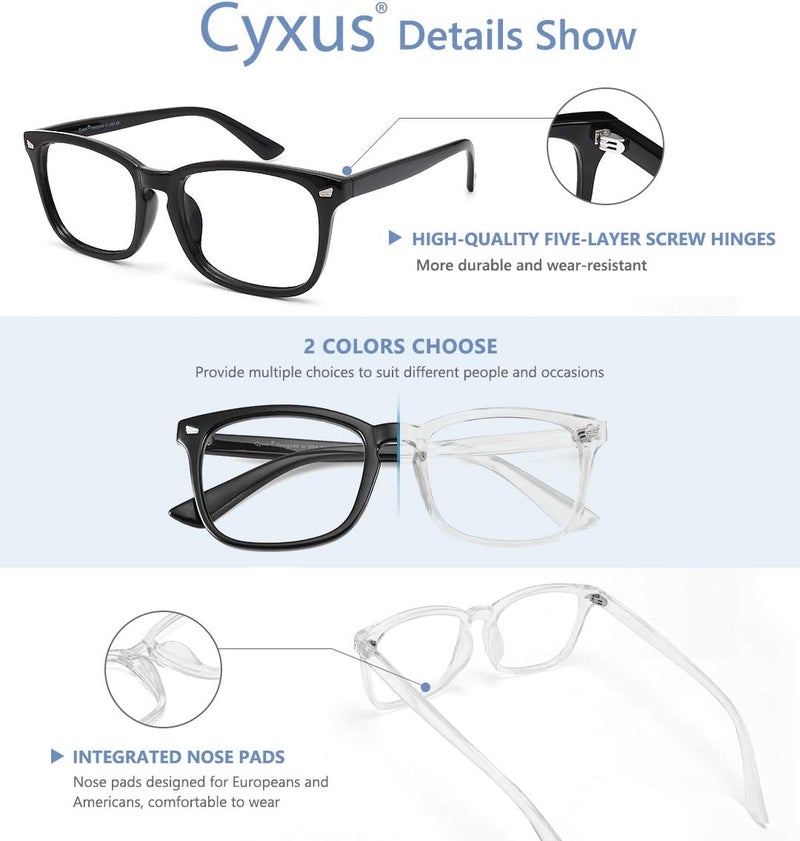 Cyxus Blue Light Glasses for Men Women Reduce Eye Strain UV Blocking for Computer Screen 8082 - Image 5