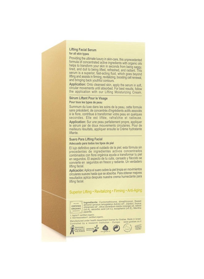 Gratiae Organic Lifting Facial Serum Vitamin C Serum Skin Care Vitamin E Oil Retinol Anti Aging Serum Face Moisturizer Vitamin C Serum For Face 1.7 Fl.Oz - Image 2