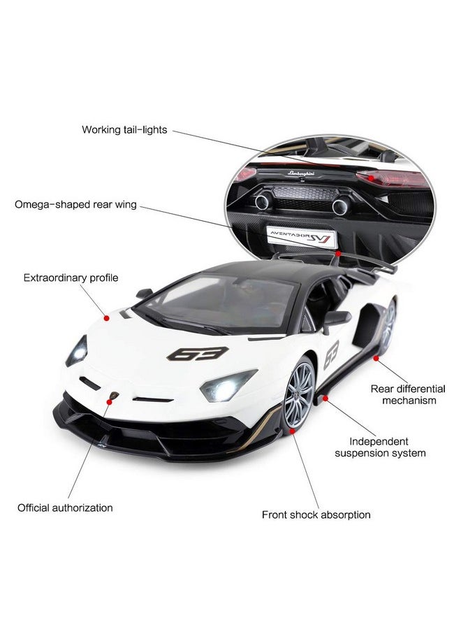 RASTAR Toy Lamborghini Car 1:14 Lamborghini Aventador Svj Remote Control Model Car Super Rc Sport Racing Car For Kids Boys Gifts 2.4Ghz / White  - Image 5