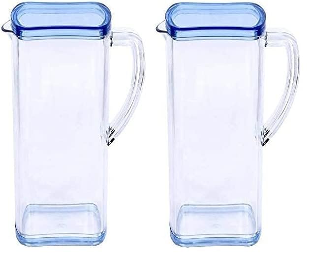 KD ZONE Sleek Design Plastic Carafe - 2L Square Water Jug Square Water Pitcher - 2000 ml - Image 3