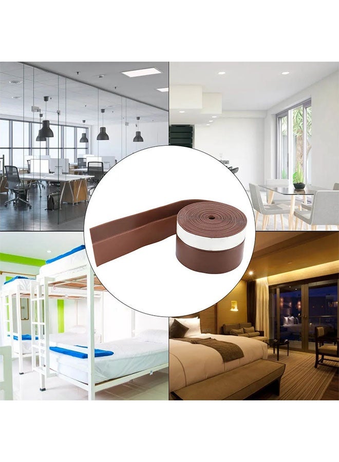 MLADEN 2 Pack Door Draft Stopper, Door Air Stopper, Door Bottom Seal Dust and Noise Insulation Weather Stripping Draft Guard Insulator,  (Save Energy – installs Quickly and Easily) Door Strip Brown 2M - Image 3