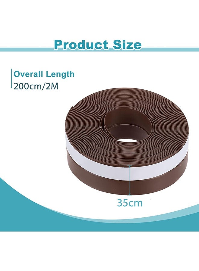 MLADEN 2 Pack Door Draft Stopper, Door Air Stopper, Door Bottom Seal Dust and Noise Insulation Weather Stripping Draft Guard Insulator,  (Save Energy – installs Quickly and Easily) Door Strip Brown 2M - Image 2