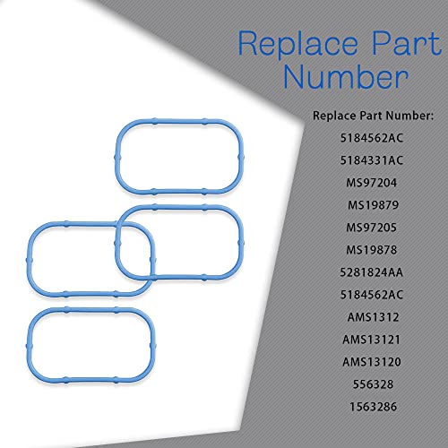 Middrivr Intake Manifold Gaskets Lower & Upper Gasket Plenum Set, Intake Manifold Rubber Sealing Gasket Compatible with Dodge Chrysler Jeep, Replaces# 5184562AC 5184331AC - Image 4