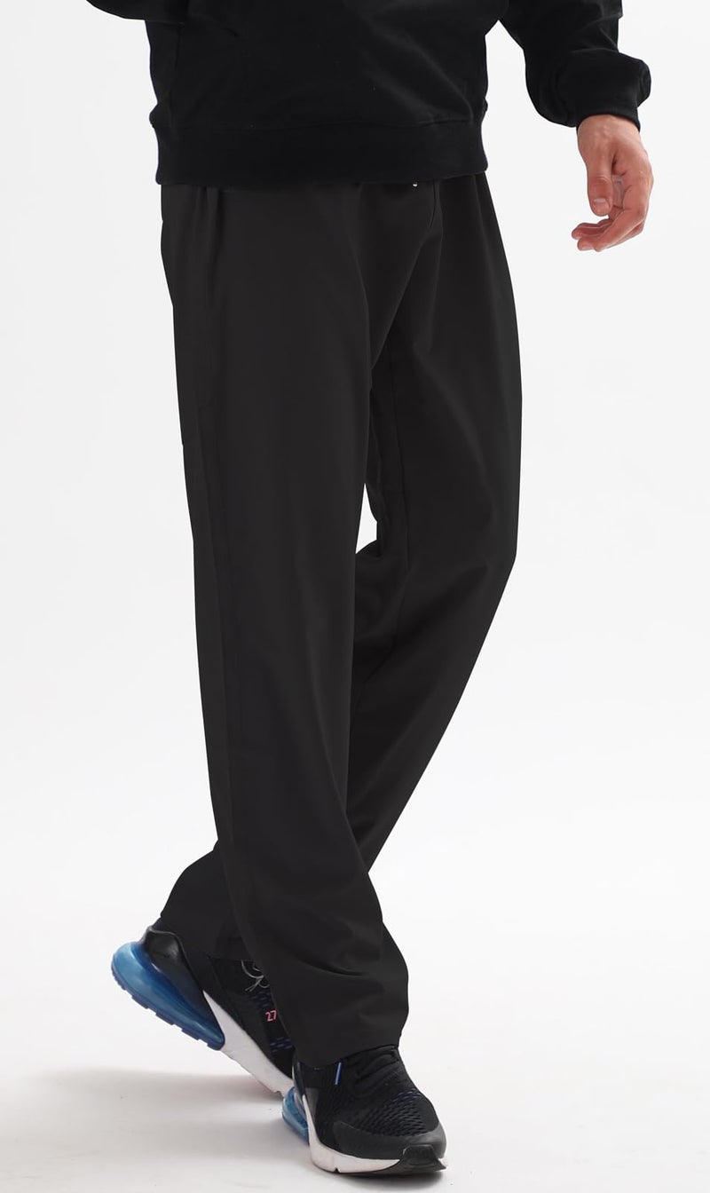AIRIKE Athletic Pants for Men Water Resistant Quick Dry Lightweight Polyester Workout Warm Up Hiking Sweatpants with Pockets Black - Image 2