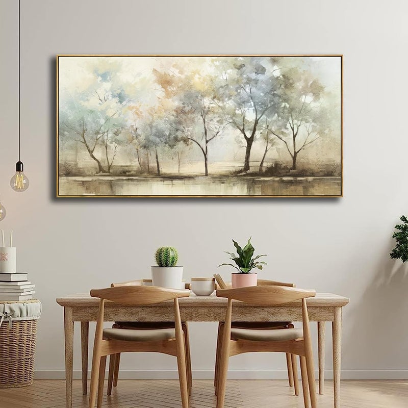 VHMING Abstract Canvas Wall Art - Retro Trees - Image 3