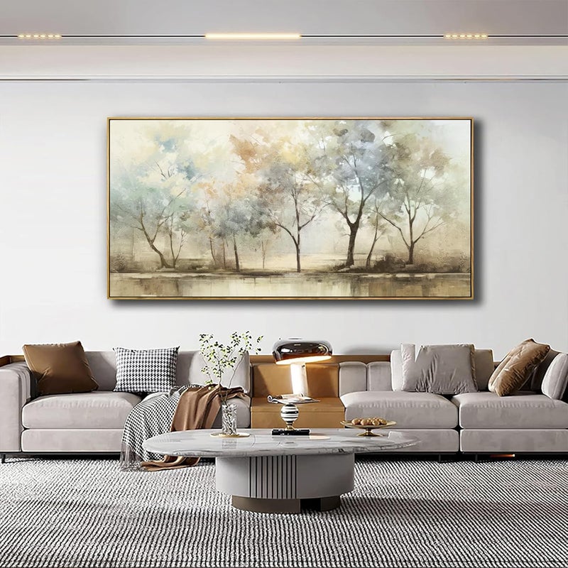 VHMING Abstract Canvas Wall Art - Retro Trees - Image 2