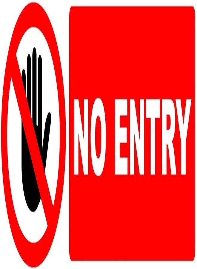 VAAIMAI NO Entry Self-Adhesive Sign Board | 30x10 CM | Red Vinyl Sticker | For Kitchen, Operation Theatre, Office, Lab | Waterproof | Pack of 1 - Image 1