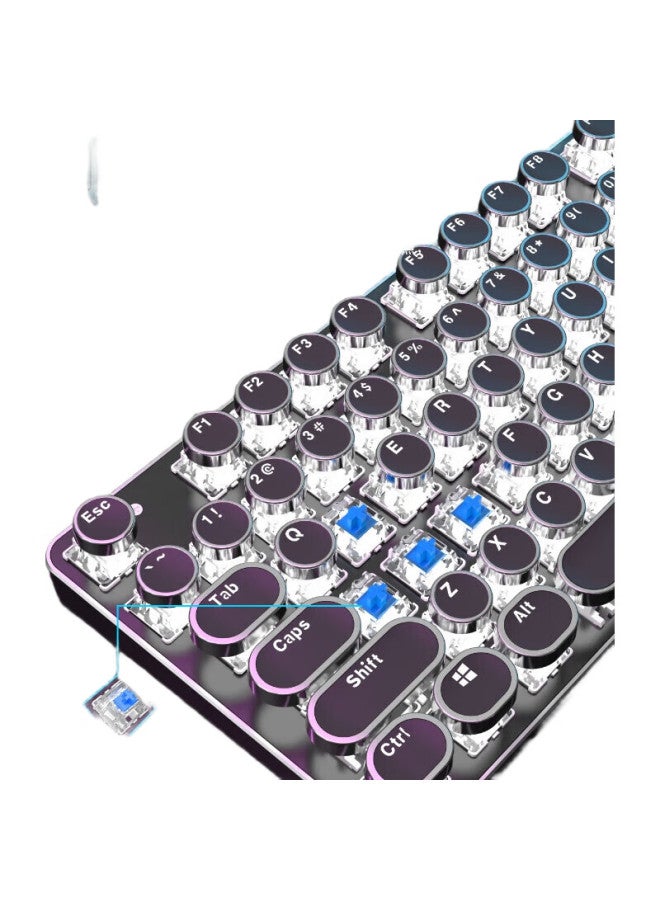 Eweadn Tk950 Wireless Bluetooth Punk Mechanical Keyboard, Wired Tri-Mode, For Office And Gaming, Compatible With Computers And Laptops, E-Sports, Blue Switch, Retro Peripherals, White With White Backlight - Image 3