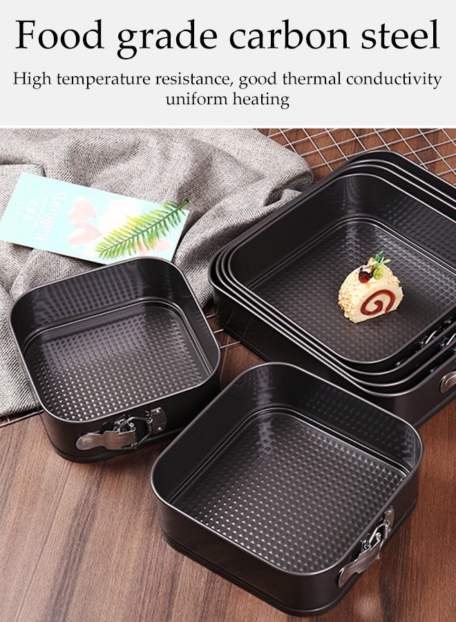 DUNISO 2 Pcs Non-Stick Bread Baking Pans Set Square Cake Mold Pan Leak-proof Bottom Removable Bakeware Multi-functional Heavy-Duty Rust Resistant Bread Baking Tray for Cake, Cheesecakes, Pizza, and Quiches - Image 5
