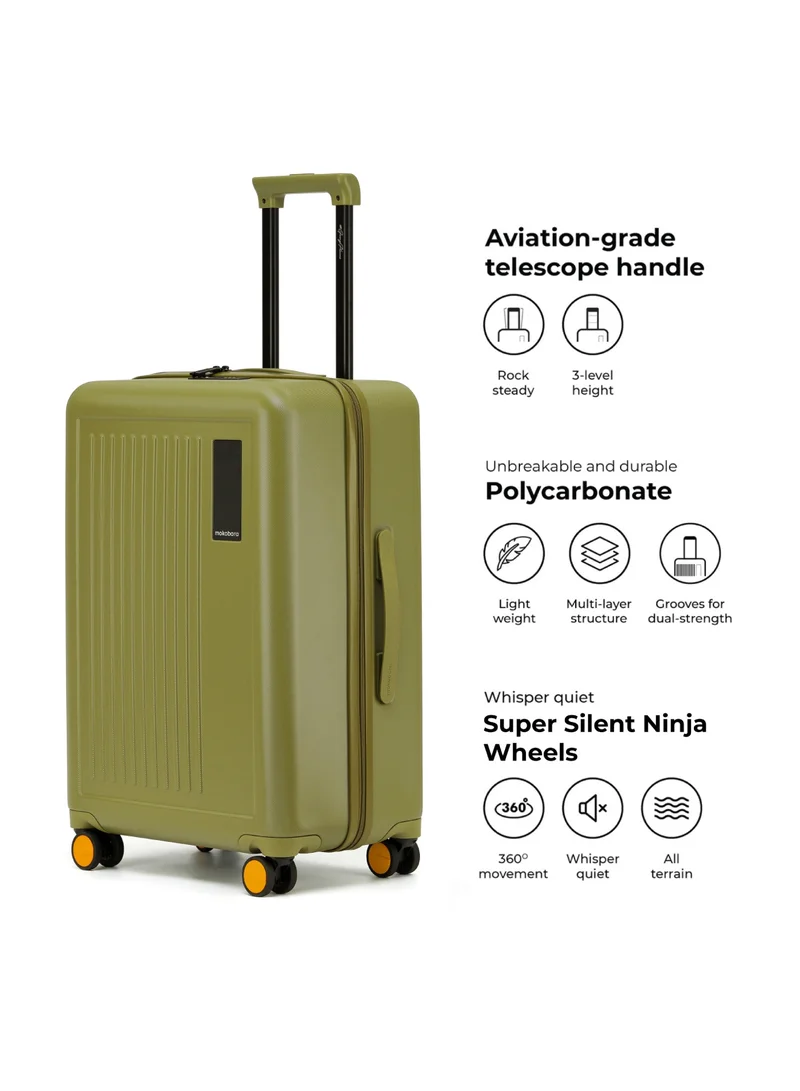 Mokobara The Transit Check-In Luggage - Polycarbonate Material | So Matcha 2.0, Green
