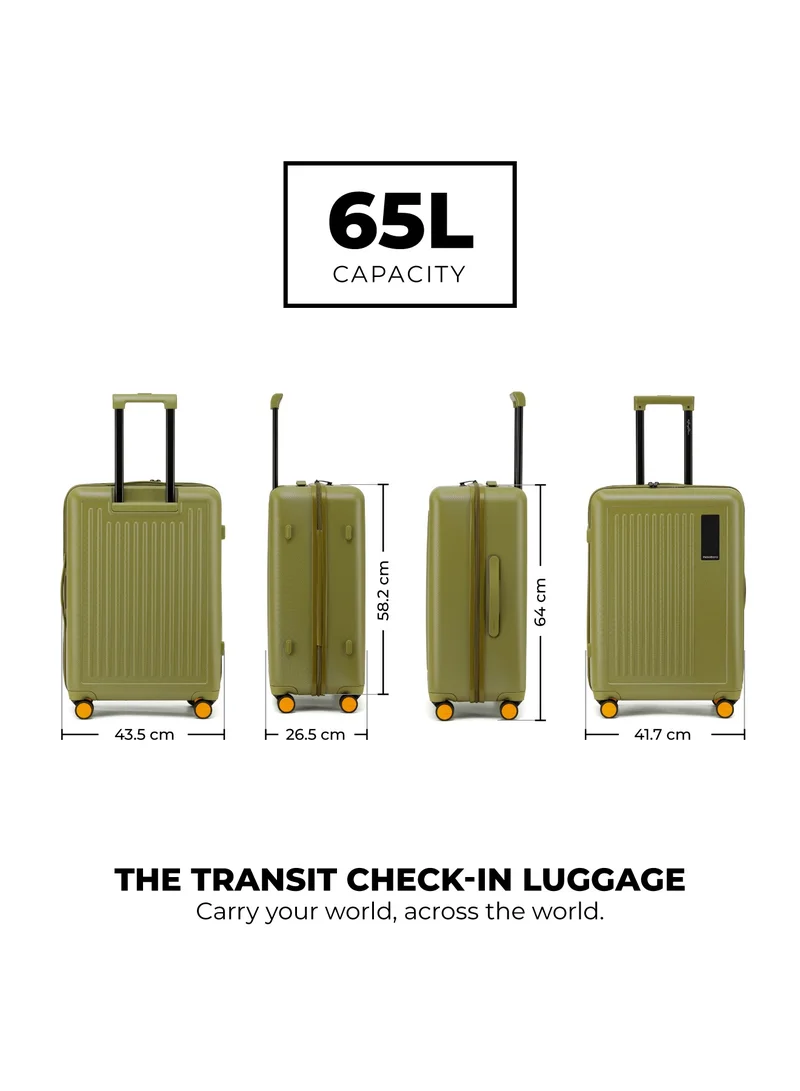 Mokobara The Transit Check-In Luggage - Polycarbonate Material | So Matcha 2.0, Green