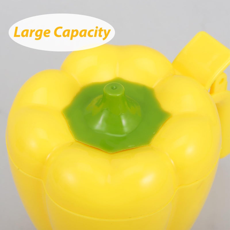Pepper Shaped Plastic Spice Jars Set Airtight Condiment Storage Containers Red Yellow Green - Image 5