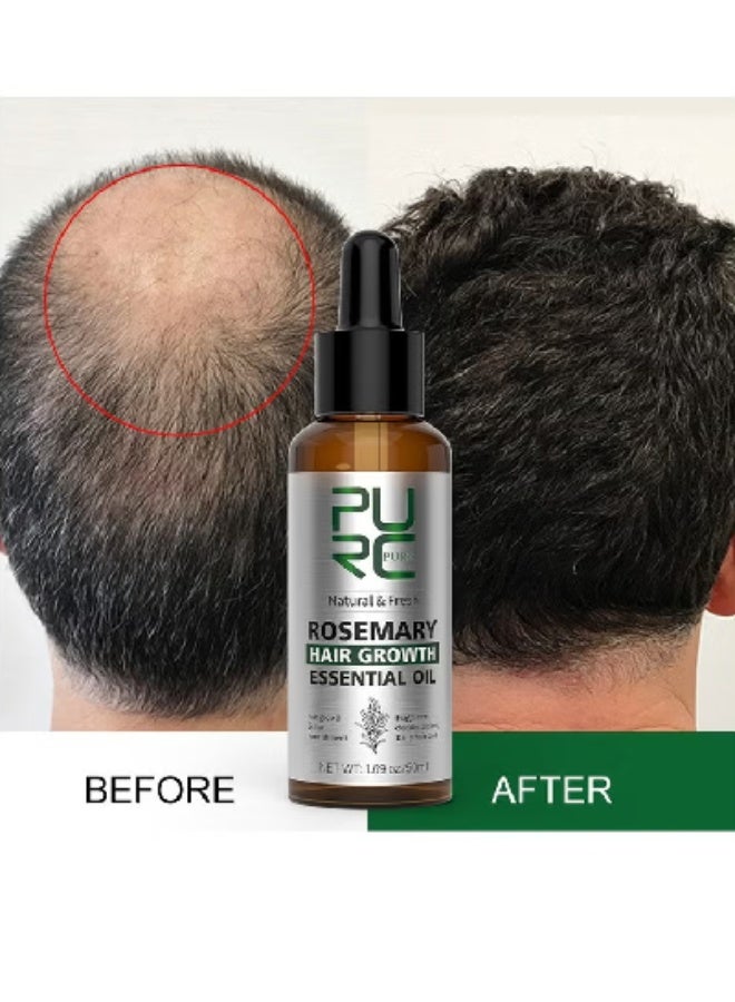PURC Hair Growth Essential Oil with Rosemary and Ginger – Anti Hair Loss Serum, Deep Nourishment, Moisturizing & Strengthening Hair Treatment – 50ml - Image 1