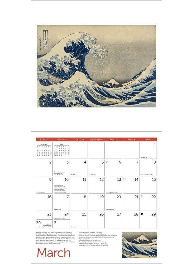 Ziga Media - Mfa, Boston, Japanese Woodblocks Wall Calendar 2025, Monthly January-December 12'' X 12" - Image 1