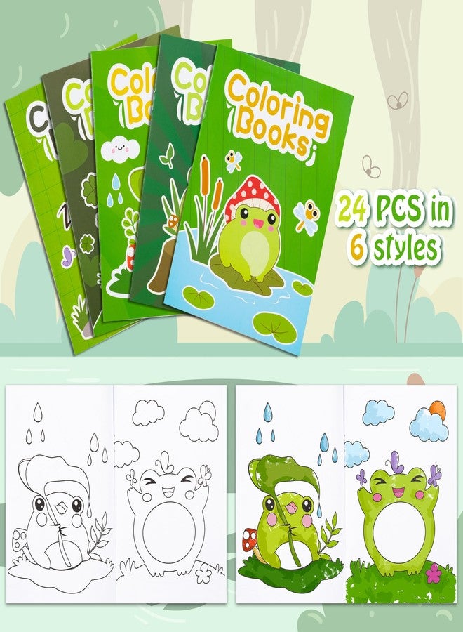 ANGOLIO 24Pcs Frog Mushroom Coloring Book Bulk for Kids Kawaii Frog Activity Book Cartoon Animals DIY Art Booklet for Kid Birthday Party Gift Goodie Bags Filler School Prize - Image 3