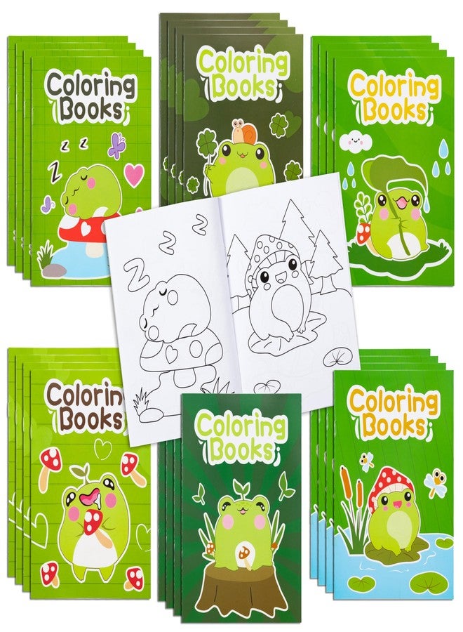 ANGOLIO 24Pcs Frog Mushroom Coloring Book Bulk for Kids Kawaii Frog Activity Book Cartoon Animals DIY Art Booklet for Kid Birthday Party Gift Goodie Bags Filler School Prize - Image 1