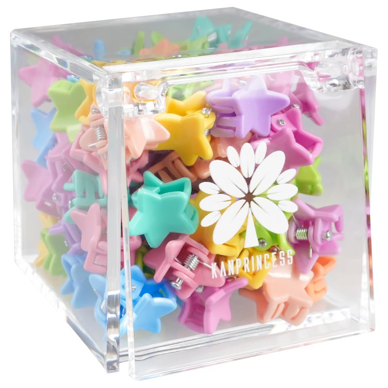 KANPRINCESS 70PCS Mini Claw Clips Small Hair Clips With Fancy Box Star Hair Accessories for Women, Girls, Kids - Colorful Gift Set (Star-SET9) - Image 1