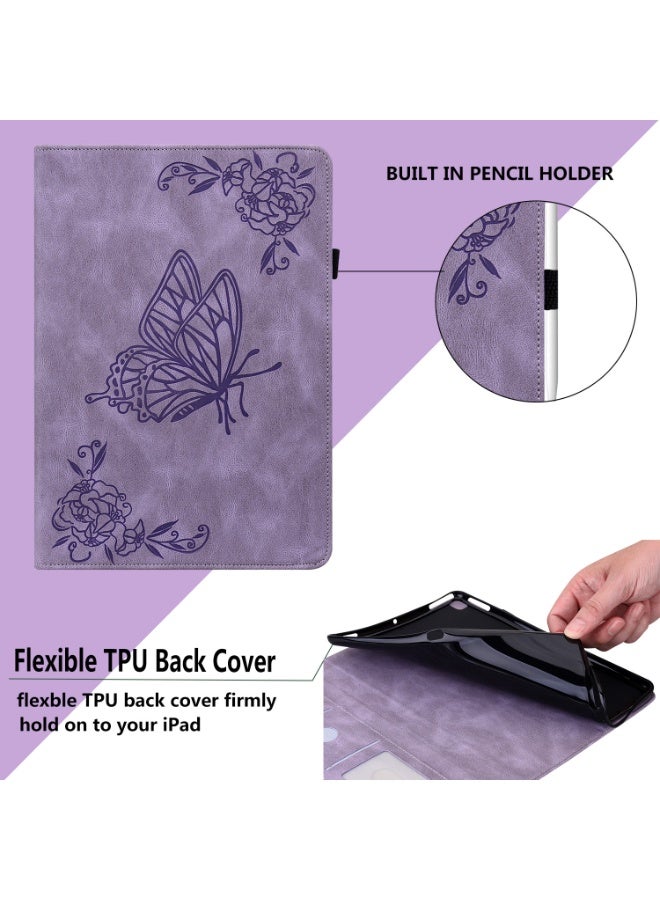 عام غطاء لسامسونج جالاكسي تاب A11 إصدار 2025 (8.7 بوصة)، غلاف فوليو لطيف بتصميم فراشة مع وظيفة الحامل وفتحات البطاقات، غلاف واقي رفيع خفيف الوزن من جلد PU. - Image 3