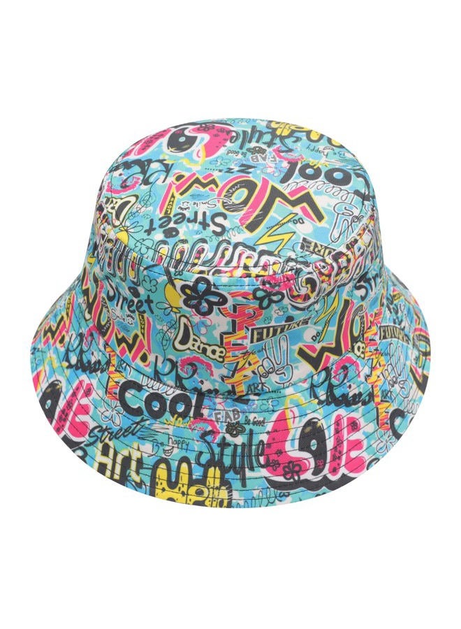 ZLYC Unisex Cute Print Bucket Hat Summer Travel Fisherman Cap for Women Men Teens, Street Art Blue, One size - Image 1
