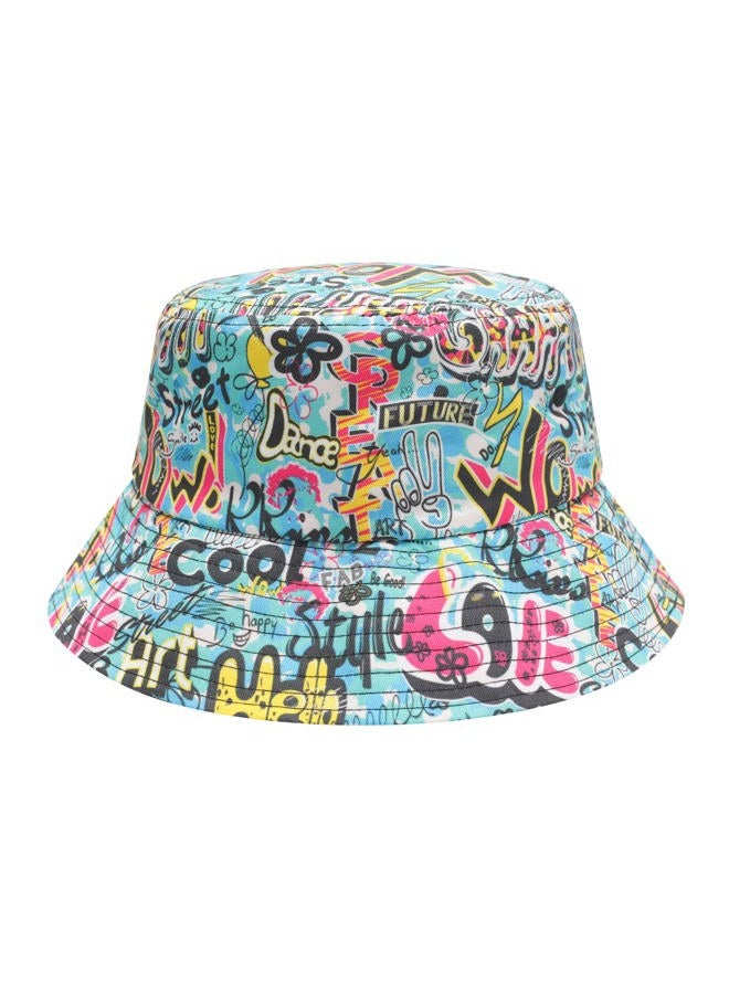 ZLYC Unisex Cute Print Bucket Hat Summer Travel Fisherman Cap for Women Men Teens, Street Art Blue, One size - Image 3